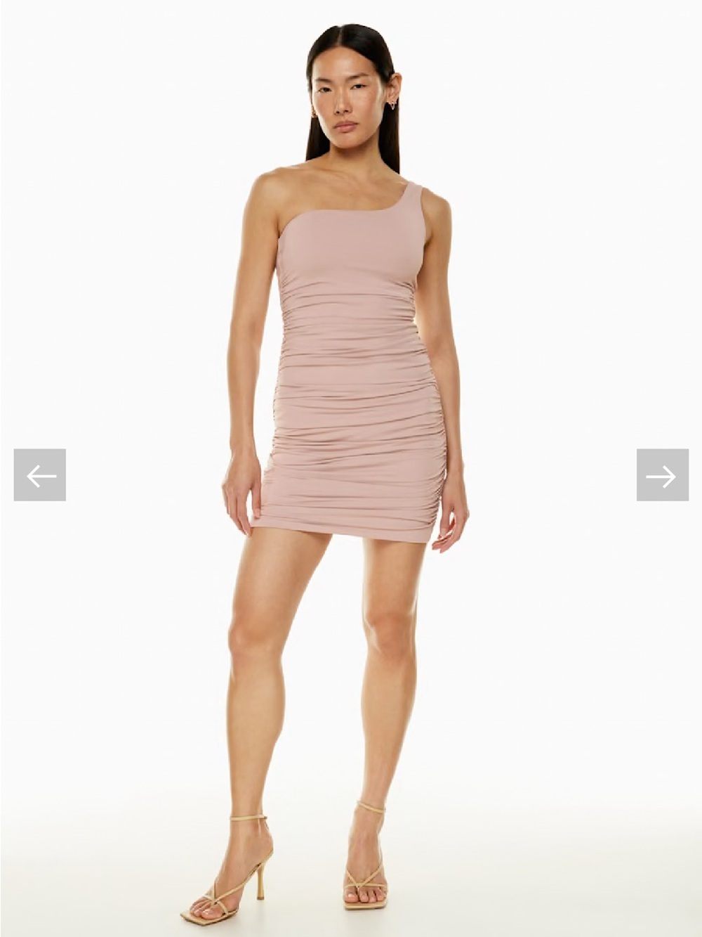 Aritzia-Babaton Beverly Contour: Mini Dress in Blush Pink